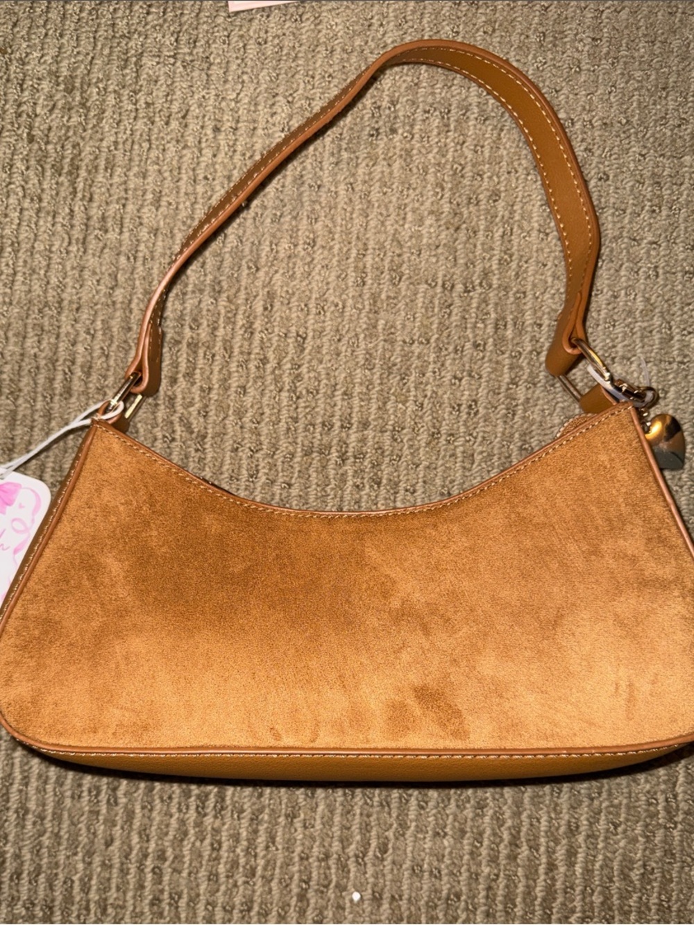 Women’s Tan Shoulder Bag - Classic Suede Finish